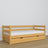 Sofa-lit pin naturel – détails en bois i assemblages, Nizio Home