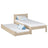 Lit avec tiroir pour matelas en chêne chêne blanchi – chambre d'enfant, scandinave Nizio