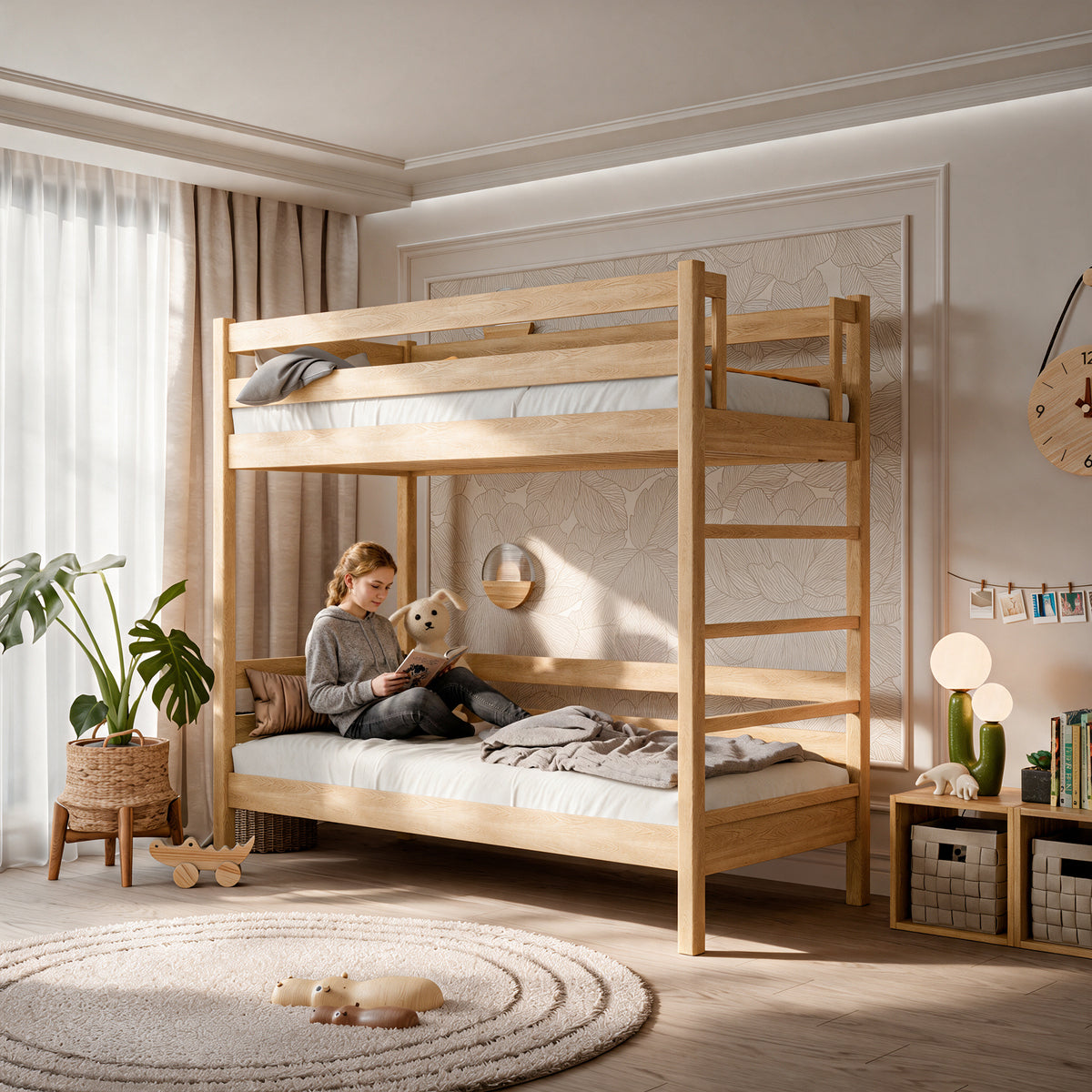 Oak bunk bed N03 oak natural