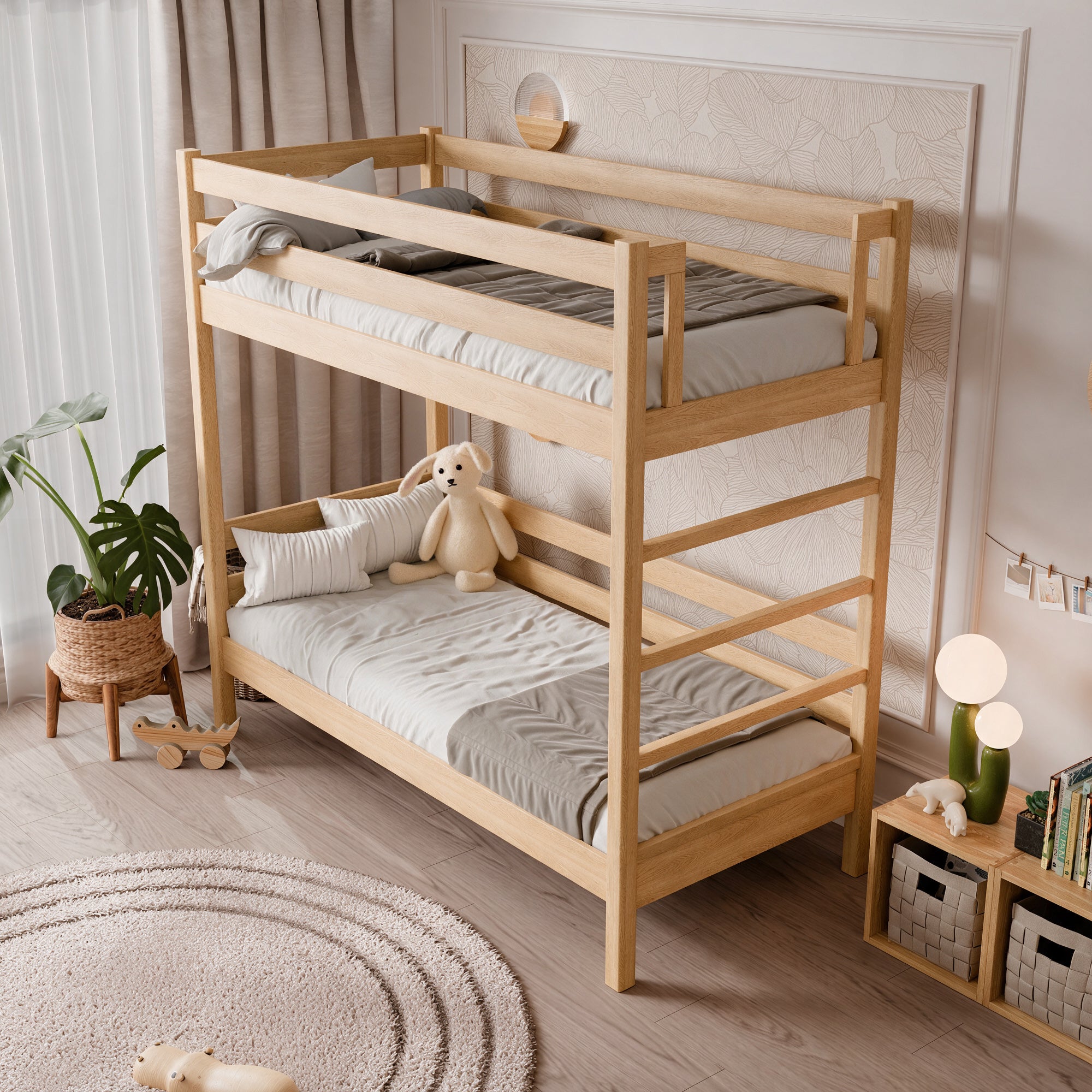 Oak bunk bed N03 oak natural