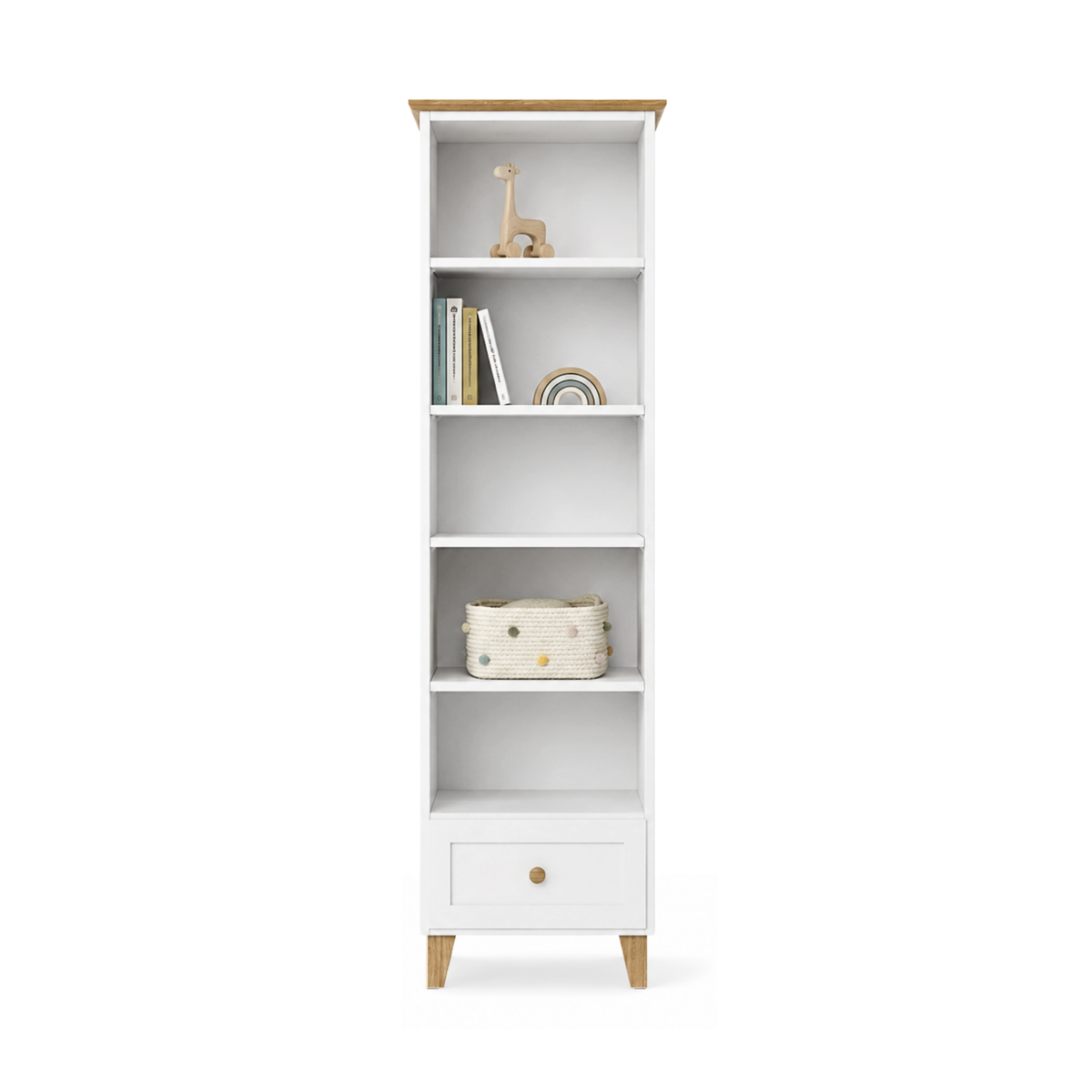Étagère 1S 57 Scandi en bois blanc / chêne naturel