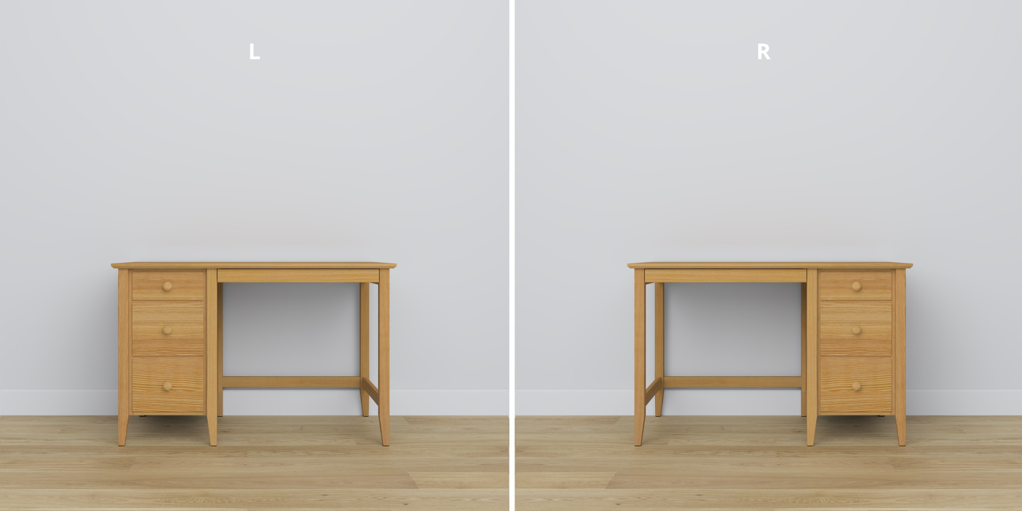 Bureau 3S en pin pin naturel w bureau – décoration scandinave, Nizio