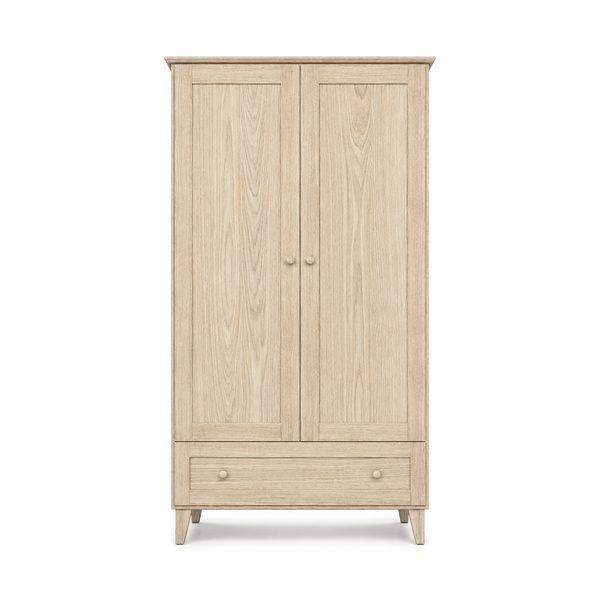 Oak wardrobe 2D1S Scandi oak bleached