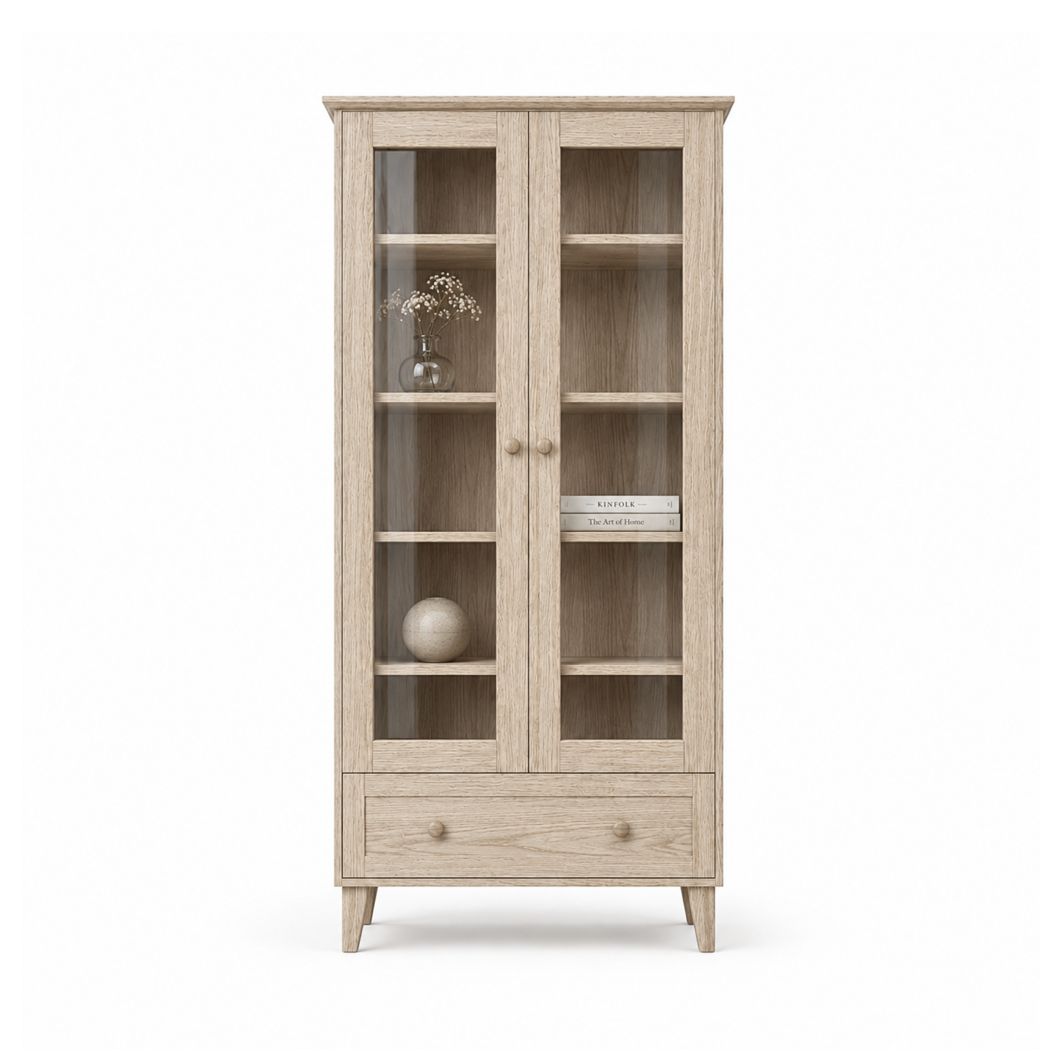 Vitrine en chêne 1S 90 Scandi chêne blanchi