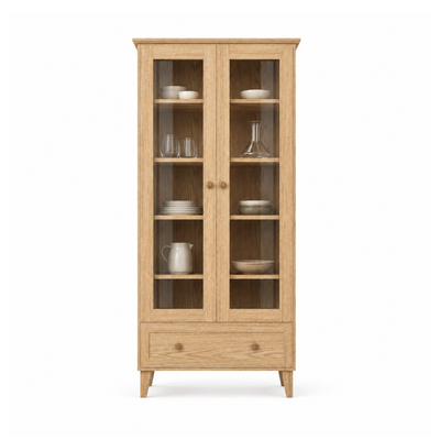Oak display cabinet 1S 90 Scandi oak natural